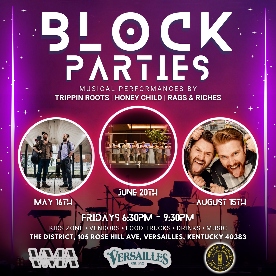 Block Party - May 16th, 2025, 6:30pm-9:30pm, band: Trippin Roots