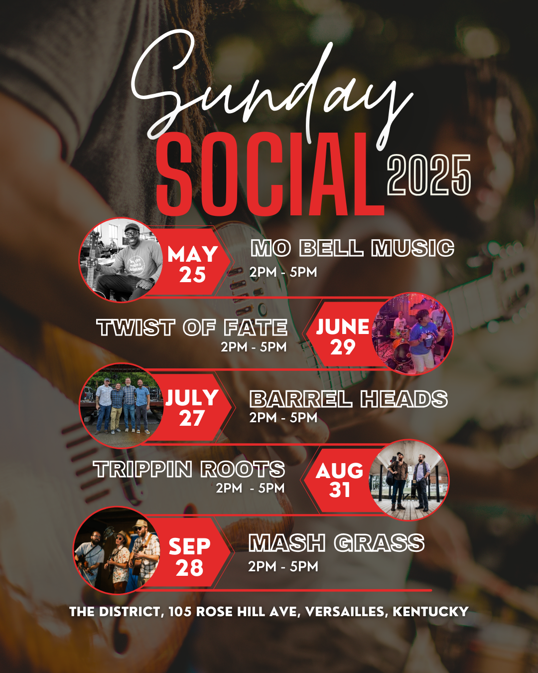 Sunday Social, Mid-Day Concert, 2pm - 5pm, Last Sunday of the month, May - September, Artist for May 25th, Mo Bell